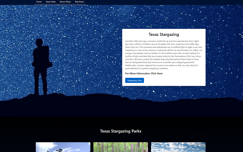 Texas Stargazing Website